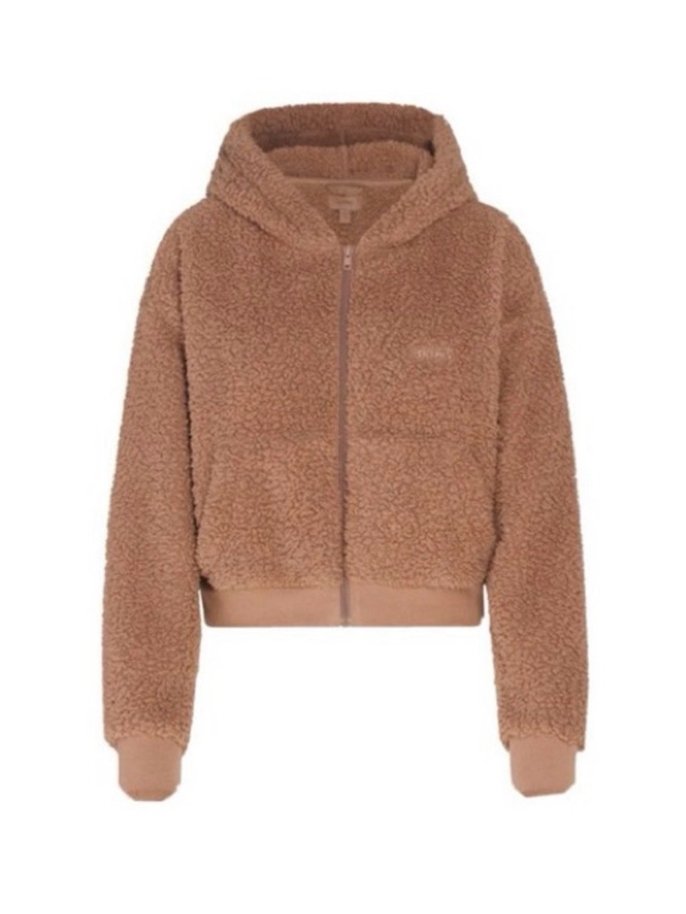 Skims Teddy Zip Hoodie In Camel Brown
